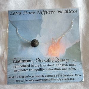 NWT Lava Stone Bead Essential Oil Diffuser Necklace